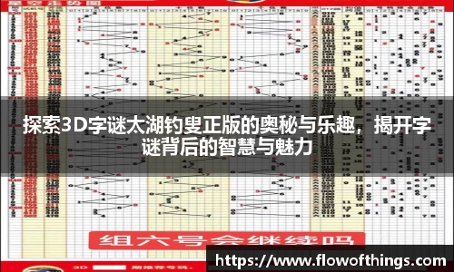 探索3D字谜太湖钓叟正版的奥秘与乐趣，揭开字谜背后的智慧与魅力