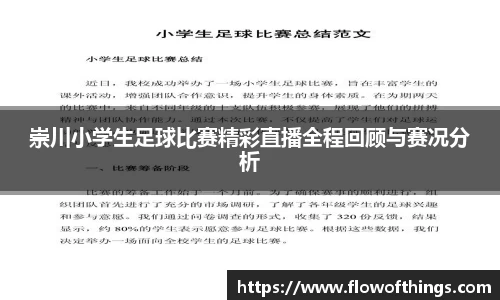 崇川小学生足球比赛精彩直播全程回顾与赛况分析