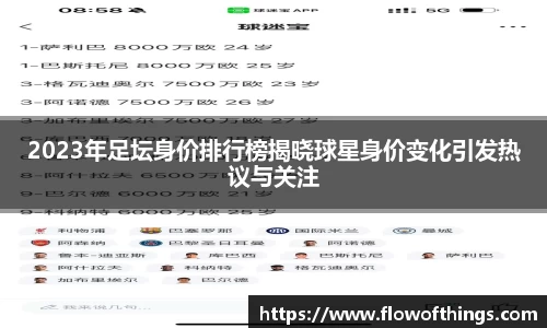 2023年足坛身价排行榜揭晓球星身价变化引发热议与关注